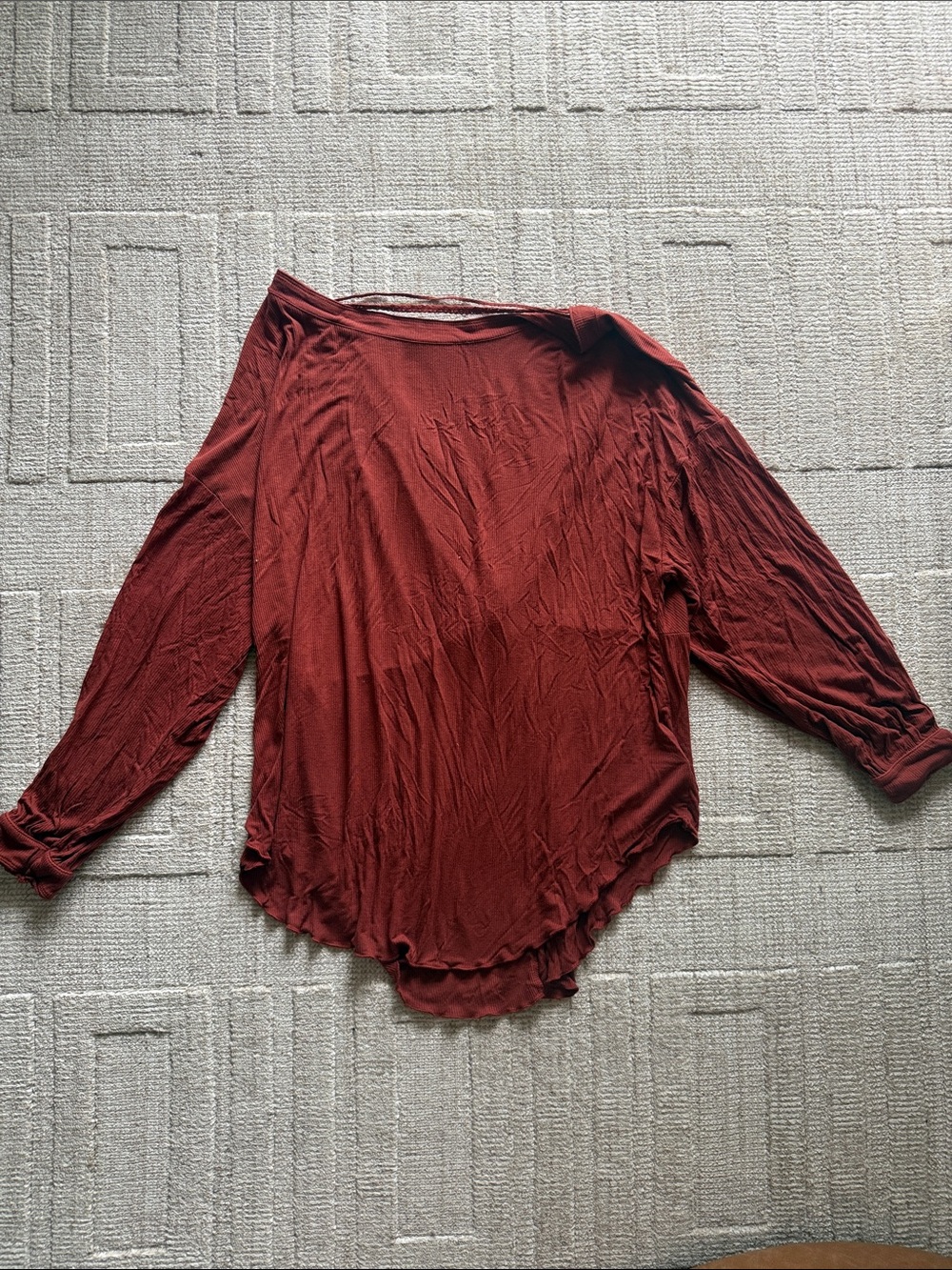 Free PeopleWomen's Long Sleeve Lightweight Twist Top - Rust
